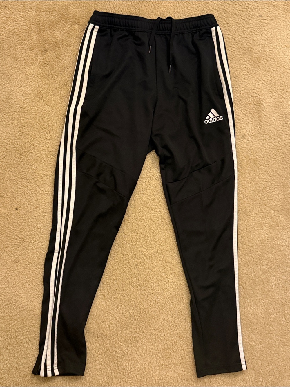 adidas Black Jogger Sweatpants with White 3-Stripe